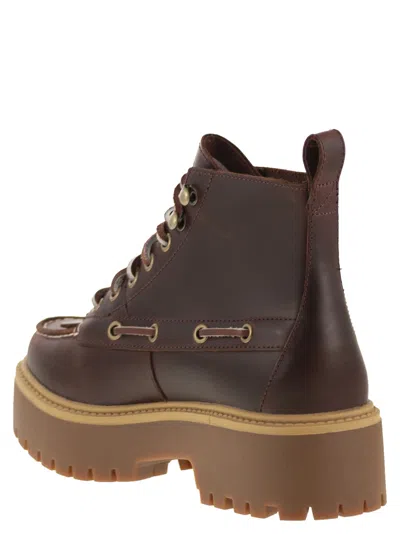 Timberland Stone Street Fringed Boot With Platform In Brown