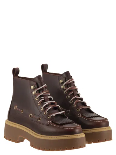 Timberland Stone Street Fringed Boot With Platform In Brown