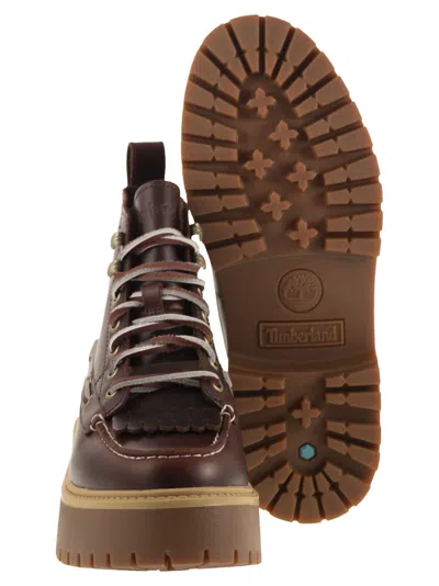 Timberland Stone Street Fringed Boot With Platform In Brown
