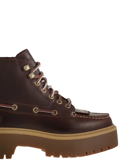 Timberland Stone Street Fringed Boot With Platform In Brown