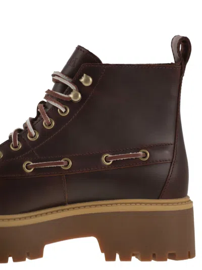 Timberland Stone Street Fringed Boot With Platform In Brown