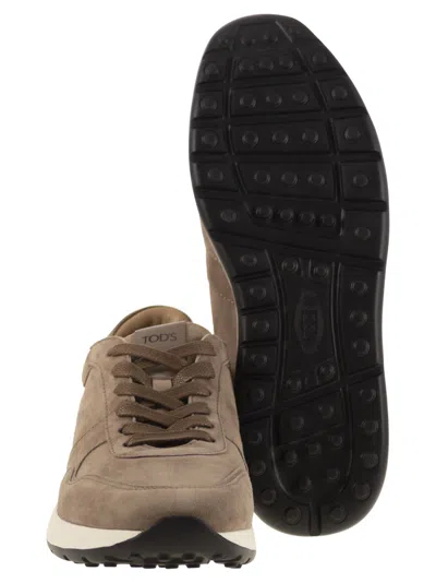 Tod's Suede Sneakers In Beige