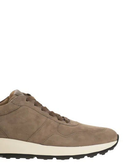Tod's Suede Sneakers In Beige