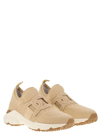 Tod's Kate Sneakers In Technical Fabric In Sand