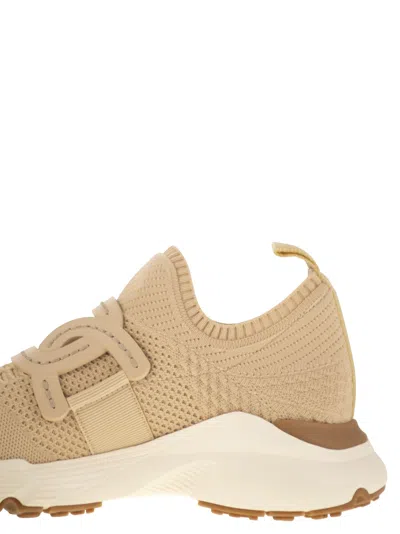 Tod's Kate Sneakers In Technical Fabric In Sand