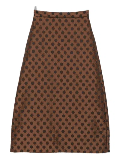 Lunatica Milano Printed A-line Skirt In Brown