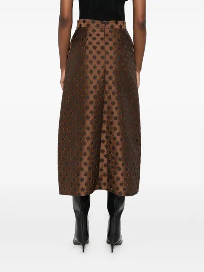 Lunatica Milano Printed A-line Skirt In Brown