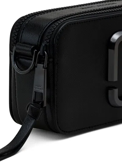 Marc Jacobs The Snapshot Leather Crossbody Bag In Black