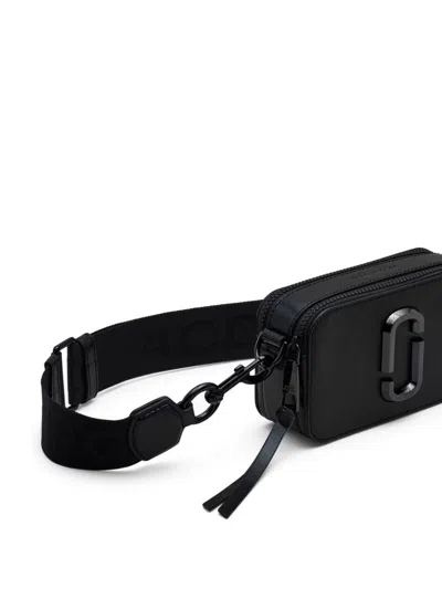 Marc Jacobs The Snapshot Leather Crossbody Bag In Black
