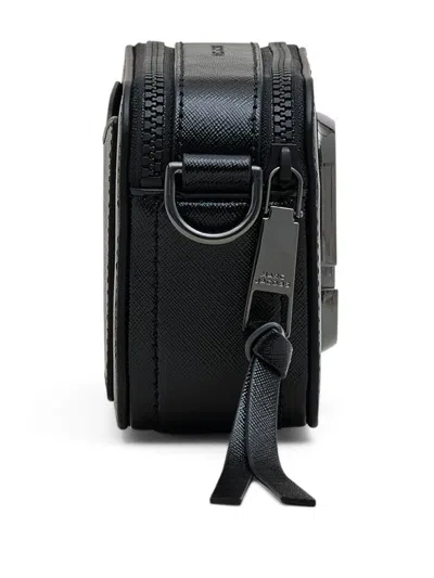 Marc Jacobs The Snapshot Leather Crossbody Bag In Black