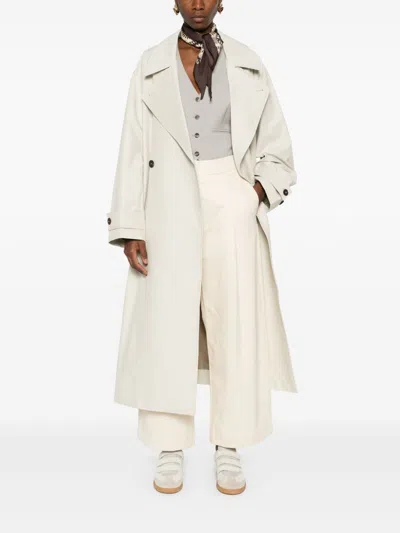 Studio Nicholson Cream Cotton Twill Dordoni Trousers In Neutral