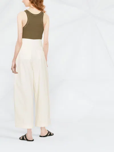 Studio Nicholson Cream Cotton Twill Dordoni Trousers In Neutral