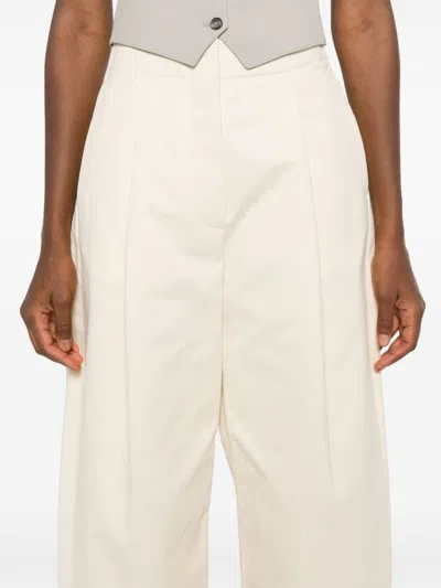 Studio Nicholson Cream Cotton Twill Dordoni Trousers In Neutral