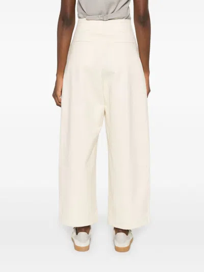 Studio Nicholson Cream Cotton Twill Dordoni Trousers In Neutral