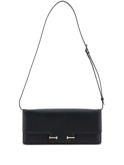 Tom Ford Supple Logo Buckled Shoulder Bag In Black