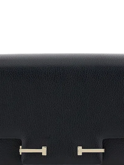 Tom Ford Supple Logo Buckled Shoulder Bag In Black