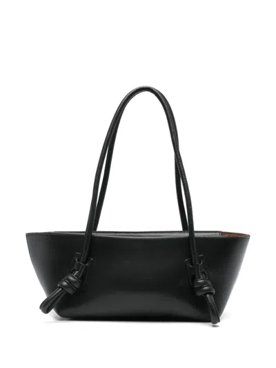 Hereu Structured Shoulder Bag Knotted Handle Detail In Black