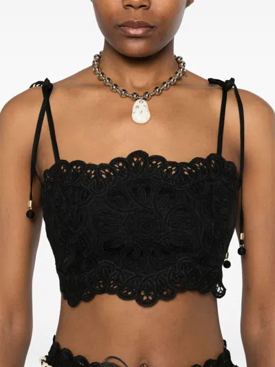 Zimmermann Rhiannon Embroidered Corset In Black