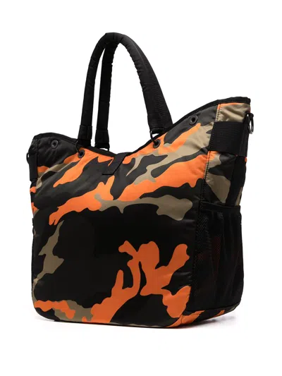 Porter Camo Print Logo Tote In Brown