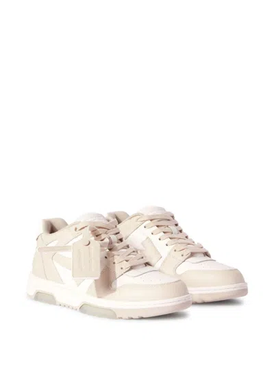Off-white Off White Out Of Office Leather Sneakers In Neutral