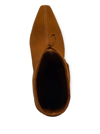 Bernardo 1946 57mm Scrunched Kitten-heel Boots In Brown