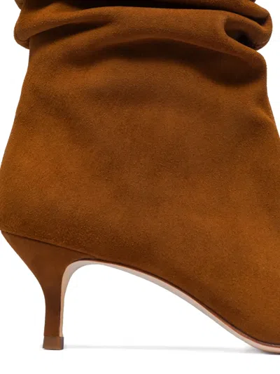 Bernardo 1946 57mm Scrunched Kitten-heel Boots In Brown