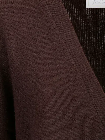 Be You Short Cashmere Cardigan With Front Buttons And V-neckline In Brown