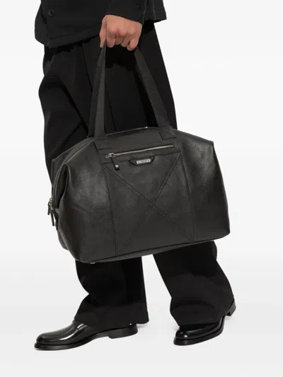 拉链皮质托特包