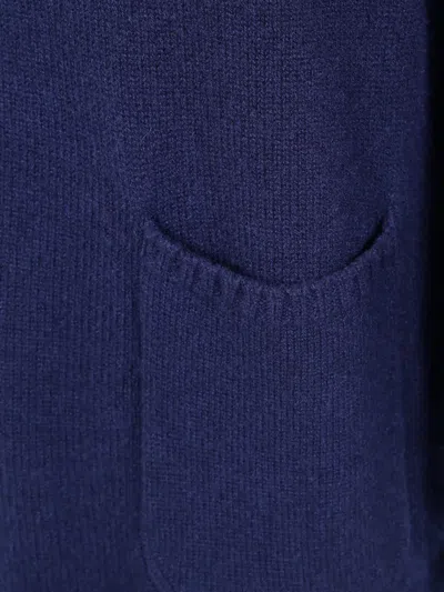 Drumohr Roll-neck Pocket Sweater In Blue