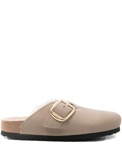 Birkenstock Boston Big Buckle Mules In Neutral