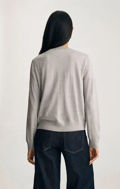 Mavi Edition Wool Cardigan In Light Grey Melange In Gray