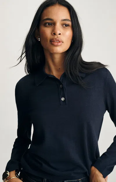 Mavi Edition Wool Polo Sweater In Navy Blazer In Blue