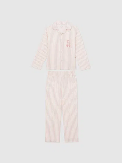 Reiss Pink Alice Stripe Pyjamas Set In Pink