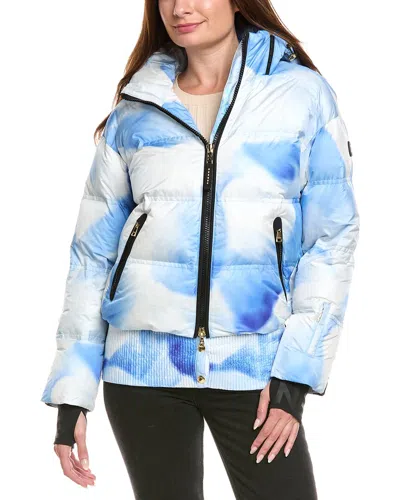 Bogner Kelly Printed Quilted Down Ski Jacket In Blue