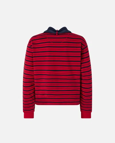 Pinko Multicolor Striped Shirt With Embroidered Detail In Red