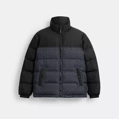 Coach Outlet Signature Down Jacket In Recycled Polyester In Black