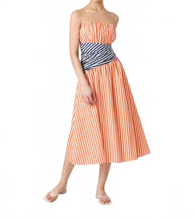 French Connection Alexis Striped Midi Dress In Multi In Multi