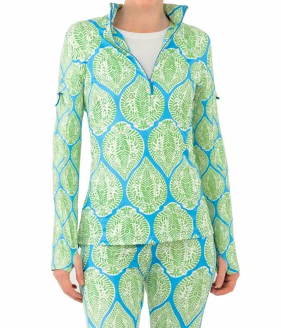 Gretchen Scott Jock Girl Top In Blue/green In Multi