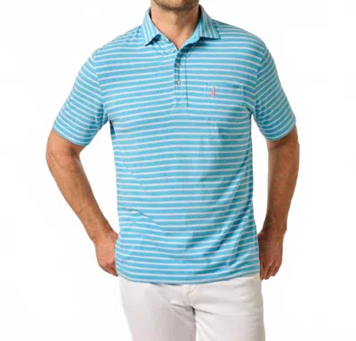 Johnnie-o Matthis Stripe Polo In Maya In Blue