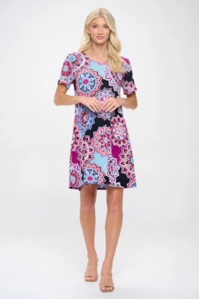 Truedames Print Bns Missy Dress In Multi