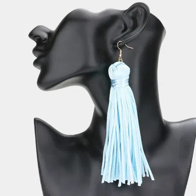 Fashnzfab Tassel Dangle Earrings In Blue