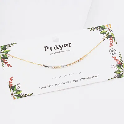 Fashnzfab Prayer Morse Code Pendant Necklace In Gold