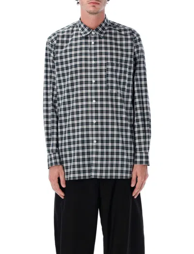 Comme Des Garçons Checked Long Sleeve Shirt With Chest Pocket In Multi