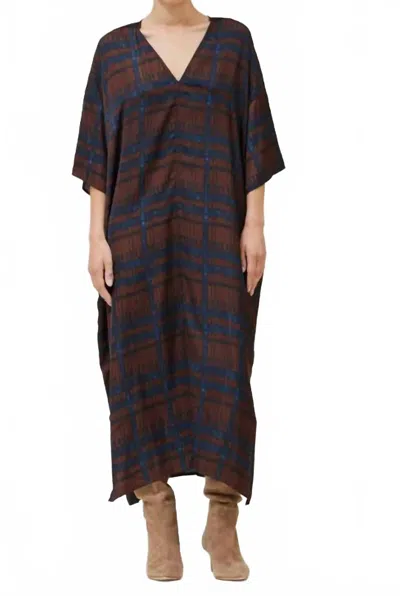 Grade & Gather Printed Tunic Dress In Cocoa In Multi