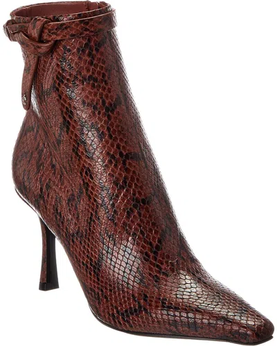 Jimmy Choo Camie Ab 85 Snake-embossed Leather Bootie In Brown