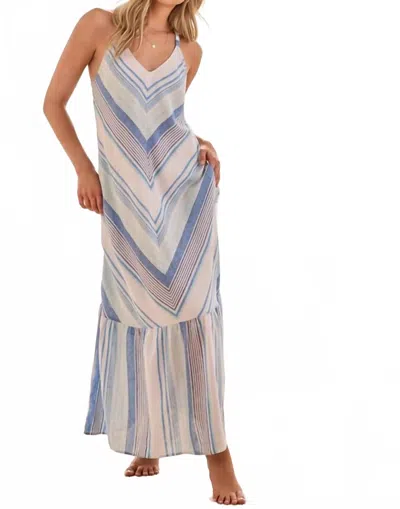 Tribal Sleeveless V-neck Maxi Dress With Adjustable Straps In Oasis In Animal Print