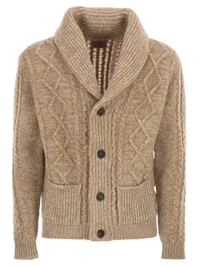 Rakki' Aran - Cardigan With Shawl Neckline In Multi