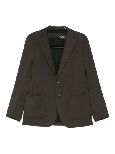Rrd Structured Brown Jacket With Classic Silhouette In Black