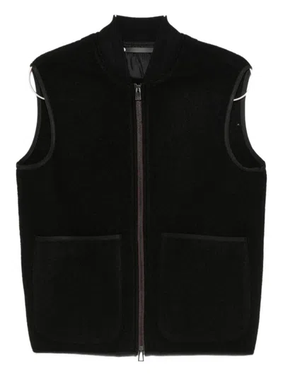 Paul Smith Structured Minimalist Black Jacket With High Collar In Multi