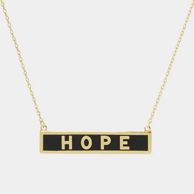 Fashnzfab Bride Gold Dipped Enamel Rectangle Message Pendant Necklace In Gold